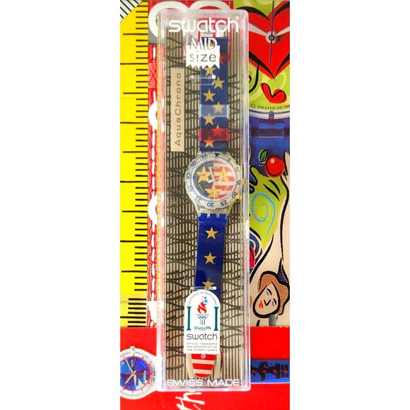 Swatch watch AMERICAN DREAM SEK103 1995 Aquachrono New old stock - Picture 2 of 10